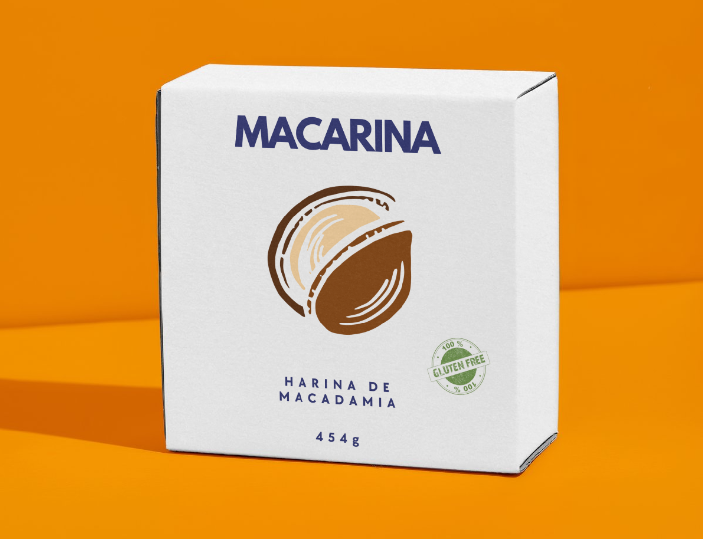 Empaque de harina de macadamia.